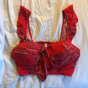 Bandana Print Crop Top